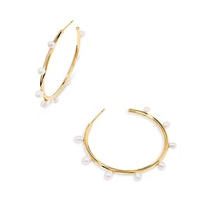Kendra Scott Leighton Pearl Hoop Earrings- 4769423