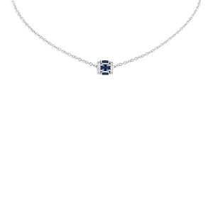 Miseno Jewelry 18K White Gold Procida Blue Sapphire & Diamond Cylinder Pendant Necklace, 16-18- 4854235