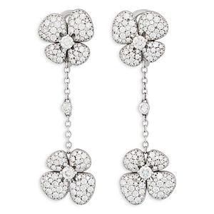 Miseno Jewelry 18K White Gold Ischia Diamond Pave Flower Drop Earrings- 4854239