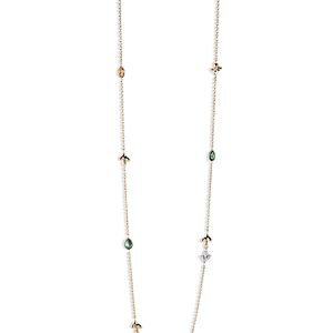 Miseno Jewelry 18K Yellow Gold Sea Leaf Multi Gemstone Long Statement Necklace, 36- 4854314