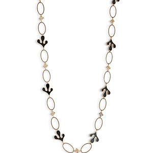 Miseno Jewelry 18K Rose Gold Sea Leaf Ceramic & Diamond Long Statement Necklace, 37- 4854316