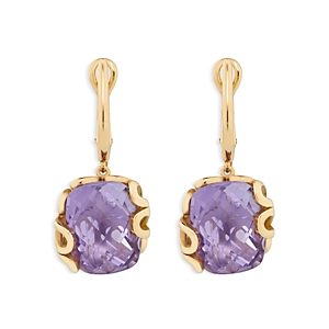 Miseno Jewelry 18K Yellow Gold Sea Leaf Amethyst Drop Earrings- 4854243