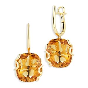 Miseno Jewelry 18K Yellow Gold Sea Leaf Citrine Drop Earrings- 4854321