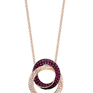 Bloomingdale's Ruby & Diamond Interlocking Circle Pendant Necklace in 14K Rose Gold, 18- 4841854