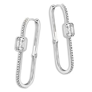 Bloomingdale's Diamond Oval Hoop Earrings in 14K White Gold, 0.50 ct. t.w.- 4815723