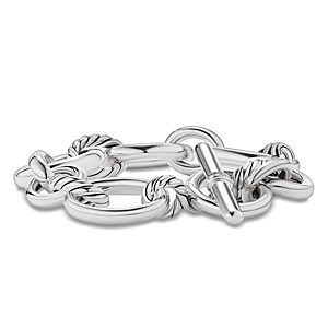 David Yurman Sterling Silver Mercer Diamond Link Bracelet- 4726341