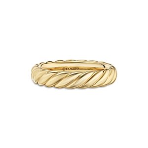 David Yurman 18K Yellow Gold Sculpted Cable Twist Band- 4726313