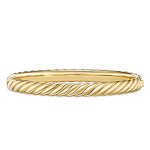 David Yurman 18K Yellow Gold Sculpted Cable Twist Bangle Bracelet- 4726278