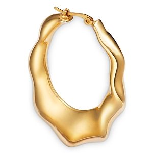 Bloomingdale's Wavy Medium Hoop Earrings in 14K Yellow Gold- 4851721