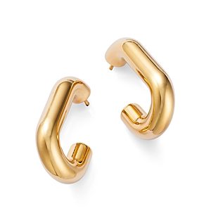 Bloomingdale's Polished J Hoop Earrings in 14K Yellow Gold- 4851717