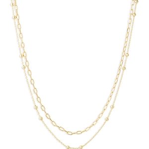 Aqua Layered Link & Bead Necklace, 15.3 - 100% Exclusive- 4761977