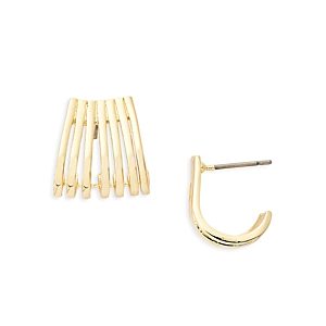 Aqua Tapered Gold Hoop Earrings - 100% Exclusive- 4761972