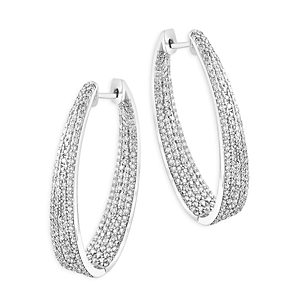 Bloomingdale's Pave Diamond Inside Out Hoop Earrings in 14K White Gold, 2.30 ct. t.w.- 4815722