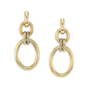 David Yurman 18K Yellow Gold Mercer Diamond Pave Interlocking Circle Drop Earrings- 4726291