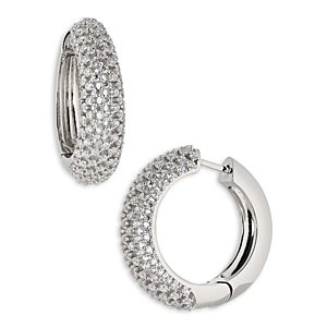 Nadri Cleo Pave Hoop Earrings- 4768329