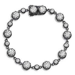 Yun Yun Sun Anne Cubic Zirconia Flex Bracelet in 14K Blackened Gold Plated- 4846669