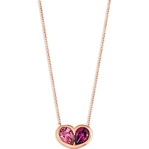 Bloomingdale's Pink Tourmaline & Rhodolite Heart Pendant Necklace 14K Rose Gold, 20- 4860879