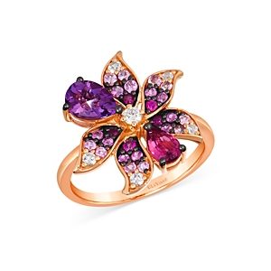 Bloomingdale's Multi Gemstone & Diamond Flower Ring in 14K Rose Gold- 4860891