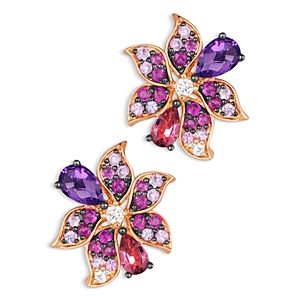 Bloomingdale's Multi-Gemstone & Diamond Flower Statement Earrings in 14K Rose Gold- 4860889