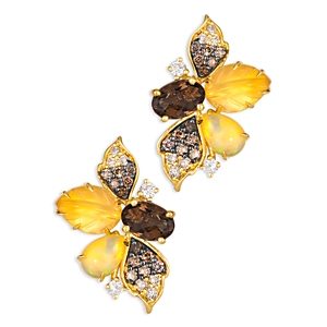 Bloomingdale's Multi Stone & Multi Color Diamond Cluster Stud Earrings in 14K Yellow Gold- 4860887