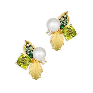 Bloomingdale's Multi Stone & Multi Color Diamond Cluster Stud Earrings in 14K Yellow Gold- 4860884