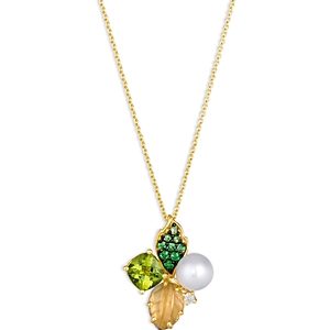 Bloomingdale's Multi Stone & Diamond Cluster Pendant Necklace in 14K Yellow Gold, 20- 4860885