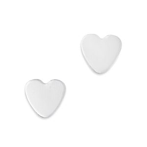 Bloomingdale's Children's Tiny Heart Stud Earrings in 14K White Gold- 4852664