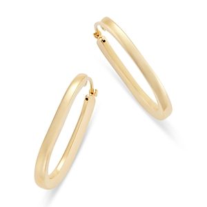 Moon & Meadow 14K Yellow Gold Flat Oval Hoop Earrings- 4834149