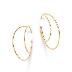 Moon & Meadow 14K Yellow Gold Double Wire Hoop Earrings- 4834148