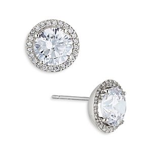 Nadri Round Halo Stud Earrings- 4768775