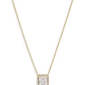 Nadri Emerald Cut Halo Pendant Necklace, 16- 4768765