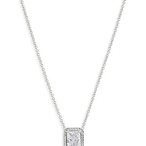 Nadri Emerald Cut Halo Pendant Necklace, 16- 4768765