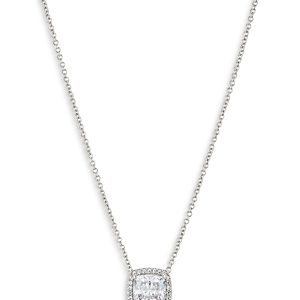 Nadri Cushion Cut Halo Pendant Necklace, 16- 4768767