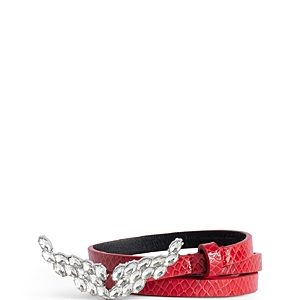 Zadig & Voltaire Rock Glossy Embossed Leather Belt- 4746670
