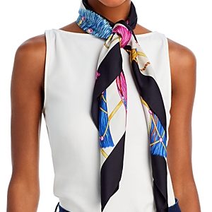 Echo Tapestry Tassels Square Silk Scarf- 4823269
