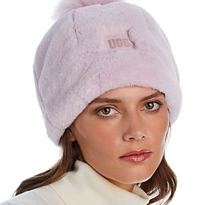 Ugg Faux Fur Beanie with Pom Pom- 4480241