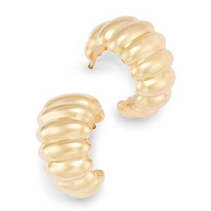 Bloomingdale's Shrimp Ridge Small Huggie Hoop Earrings in 14K Yellow Gold- 4851720