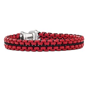 David Yurman Woven Box Chain Bracelet in Sterling Silver with Stainless Steel & Nylon- 4726380