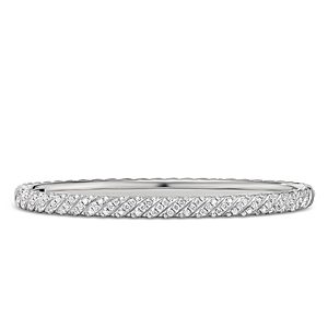 David Yurman Sculpted Cable Pave Bangle Bracelet in 18K White Gold with Diamonds- 4726280