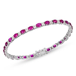 Le Vian 14K White Gold Ruby & Diamond Bracelet- 4699543