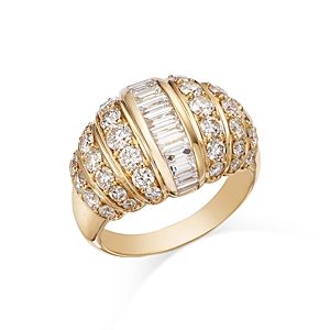 Bloomingdale's Diamond Baguette & Round Dome Ring in 14K Yellow Gold, 2.40 ct. t.w.- 4869179