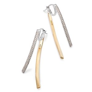 Bloomingdale's Diamond Crossover Earrings in 14K White & Yellow Gold, 1.0 ct. t.w.- 4869176