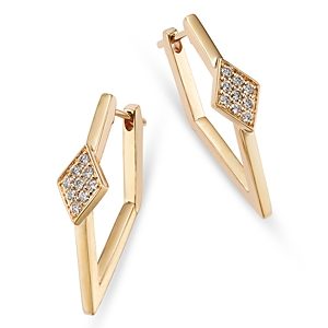 Bloomingdale's Diamond Geometric Hoop Earrings in 14K Yellow Gold, 0.25 ct. t.w.- 4869184