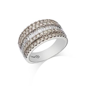 Bloomingdale's Diamond Baguette & Round Multirow Ring in 14K White Gold, 2.0 ct. t.w.- 4869185