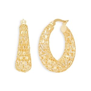 Bloomingdale's 14K Yellow Gold Mesh Design Hoop Earrings - 100% Exclusive- 4851339
