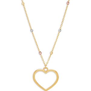 Moon & Meadow 14K Yellow Gold Open Heart Pendant Necklace, 17.75- 4851347