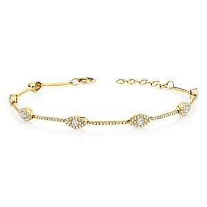Moon & Meadow 14K Yellow Gold Diamond Eye Station Bracelet- 4876170