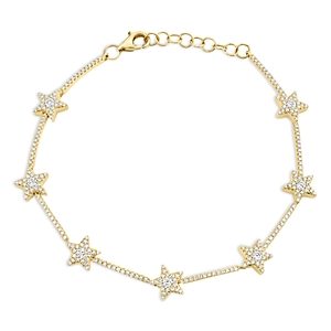 Moon & Meadow 14K Yellow Gold Diamond Star Station Bracelet- 4876171