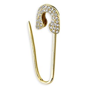 Moon & Meadow 14K Yellow Gold Diamond Single Safety Pin Drop Earring- 4876169