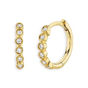 Moon & Meadow 14K Yellow Gold Diamond Huggie Earrings- 4876172